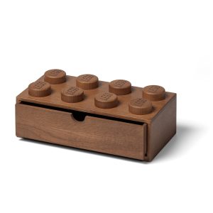 LEGO Drewniana szufladka z 8 wypustkami — ciemny dąb 5007116