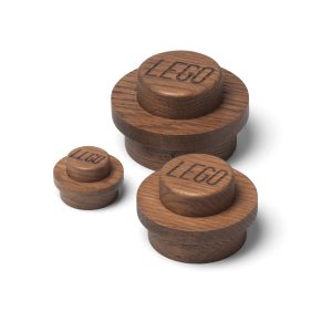 LEGO Zestaw drewnianych wieszaków ściennych — ciemny dąb 5007112