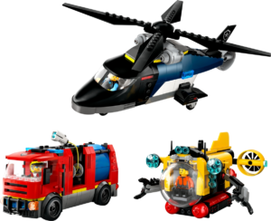 LEGO Zestaw z helikopterem, wozem strażackim i łodzią podwodną 60462