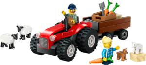 LEGO Czerwony traktor z przyczepą i owcą 60461